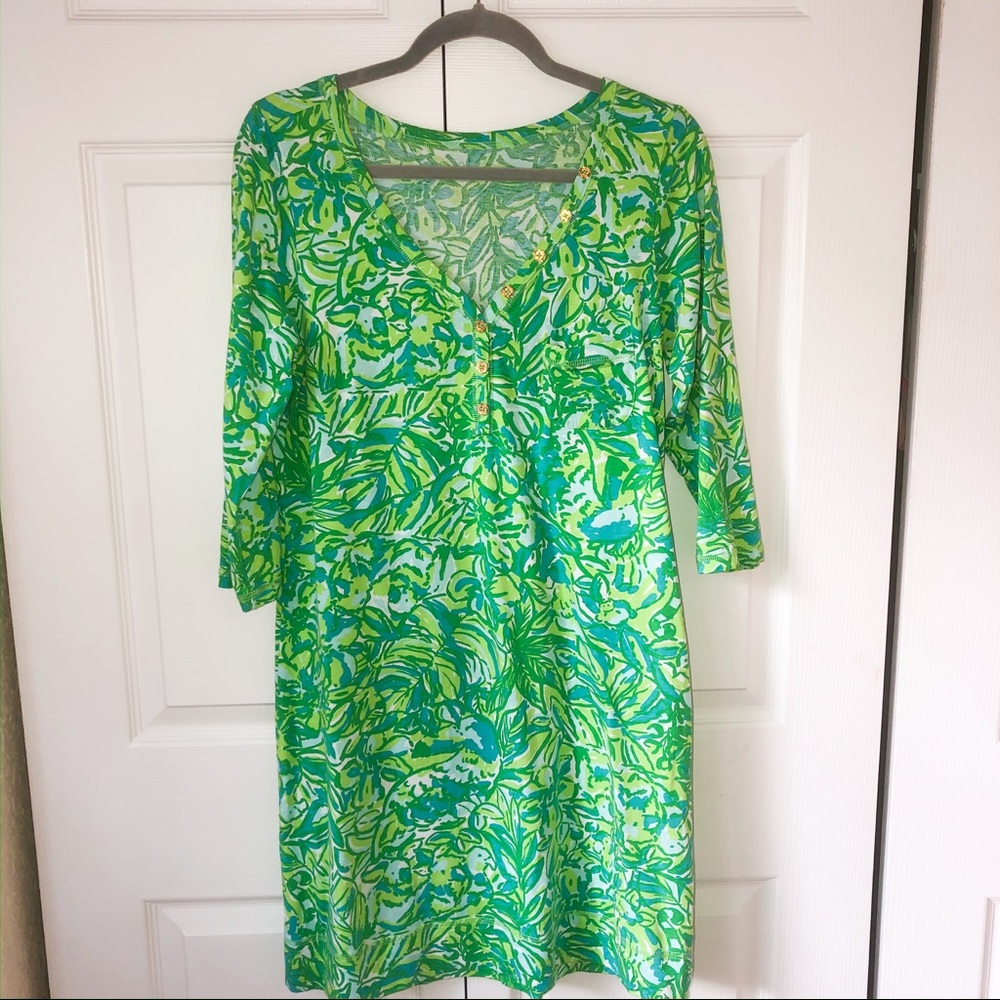 Lilly Pulitzer Palmetto Dress Green Parrot Size L